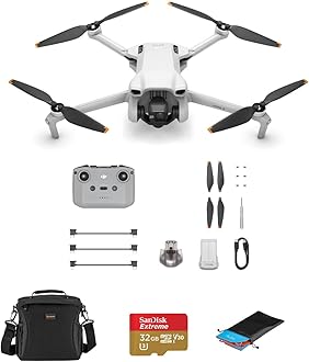 Mini 3 Drone with RC-N1 Remote Controller Bundle with 32GB microSD Card, Shoulder Bag, Landing Pad