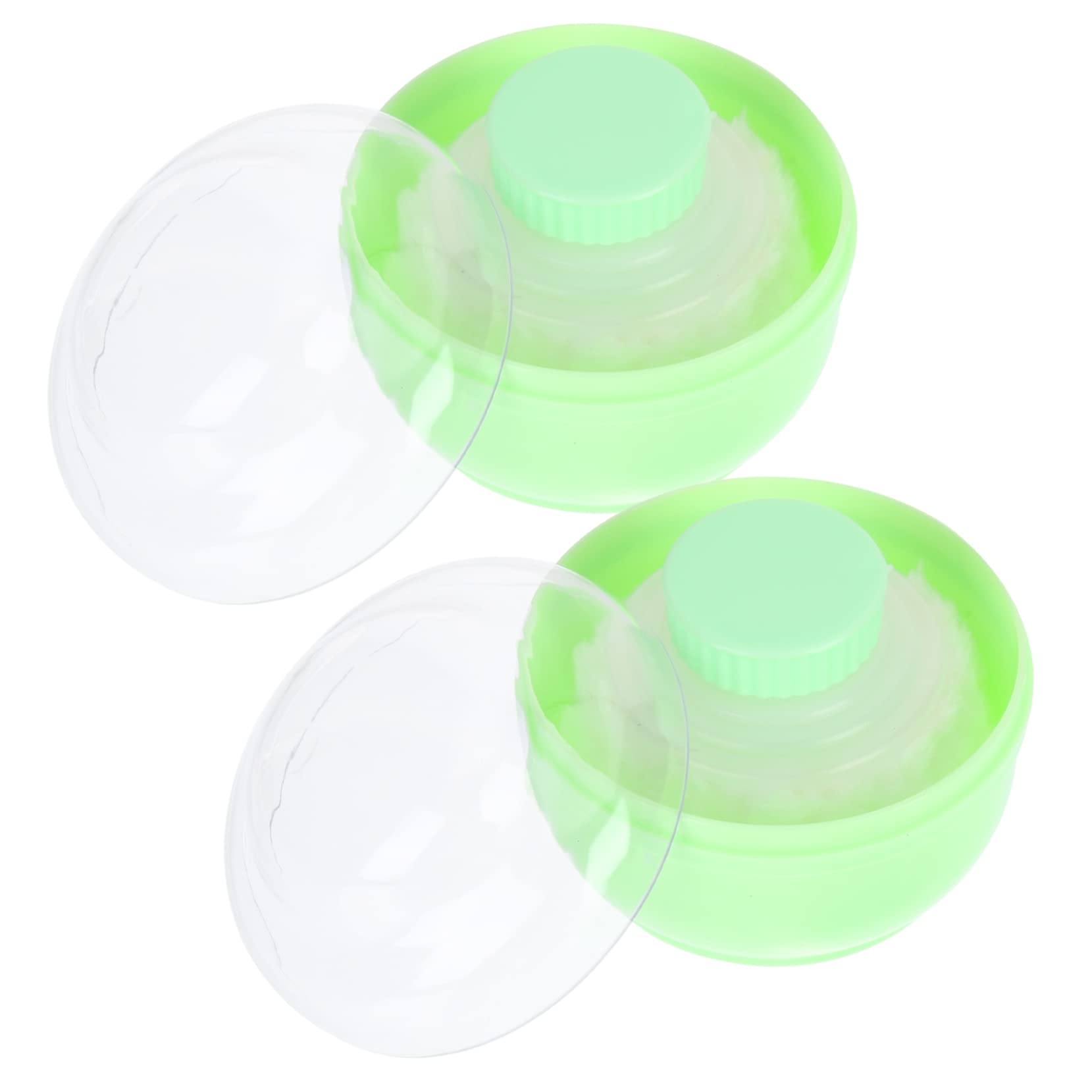 PartyKindom 2Pcs Powder Puff Boxes Body Powder Containers with Puff Applicators for Travel Home Use for Loose Powder and Dusting