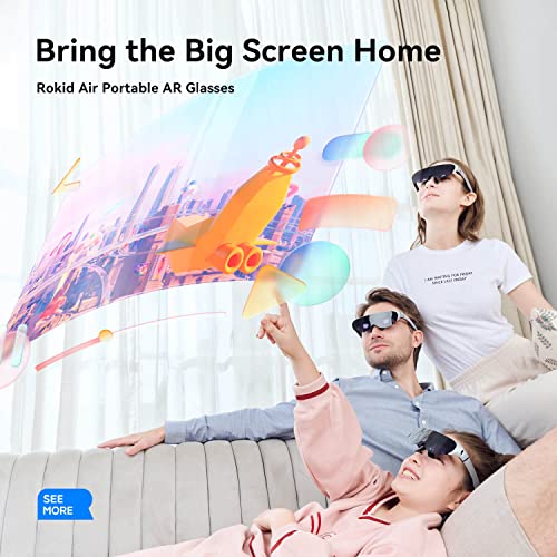 Rokid Air Ar Glasses Augmented Reality Wearable Tech Headsets Smart Glasses For Movie Video Display,Myopia Friendly Portable Massive Screen With 1080P Oled Dual Display,43°Fov, 55Ppd #TOP4