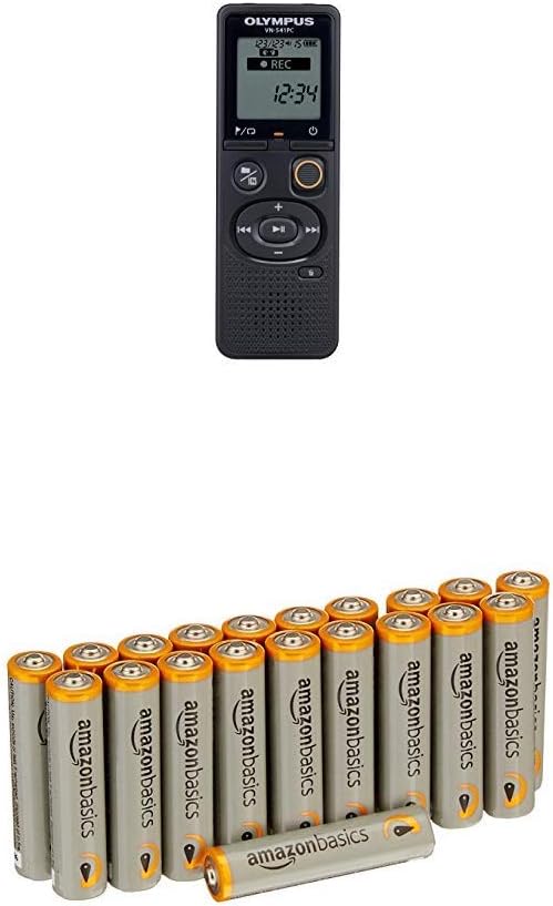 Olympus VN-541 PC Digital Voice Recorder with 4 GB Flash Memory with Amazon Basics Batteries