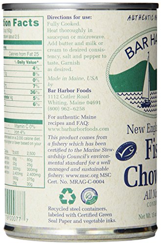 Bar Harbor Chowder, Wild-Caught Alaskan Fish Chowder, 15 Ounce (Pack of 6) - Thumbnail 3
