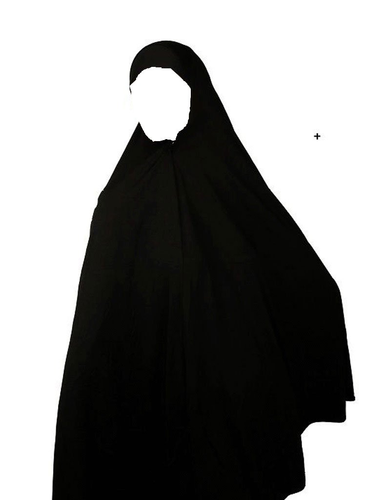 H.a.a.s Women's Black H.a.a.s® Cotton Hajj Umrah Long Prayer Dress Ehram Ihram Hijab Under Scarf Bone Bonnet