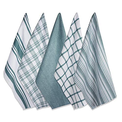 DII Kitchen Dish Towels (Teal, 18x28"), Ultra Absorbent & Fast Drying, Professional Grade