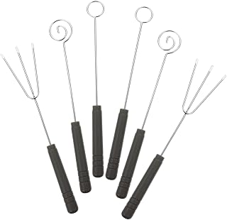 GLEAVI 6pcs Stainless Steel Chocolate Dipping Fork Set Multi-functional Fondue Tools for Cheese Candy Cake Decoration Comfortable Grip Design for Easy Use