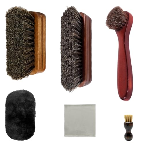 6-Piece Universal Shoe Brush Set for Suede and Leather