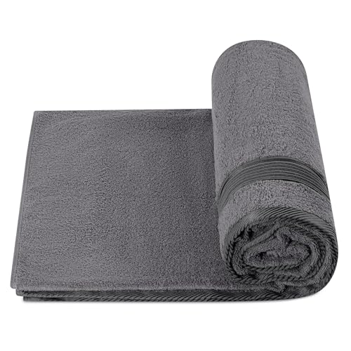 altego Saunahandtuch 100x180 cm Grau 100% Baumwolle - 500 g/m² Premium Qualität - Badehandtuch groß - Saunatuch groß – Badetuch XXL