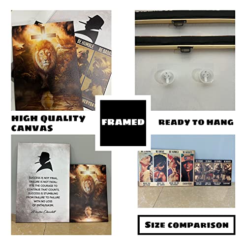 Wolf Canvas Wall Art Framed Motivational Quotes Poster Wolf Picture Painting Black Artwork Wildlife Wall Art Prints Modern Abstract Wall Hanging Framed (12X18 Inch) #TOP5