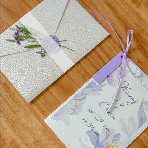 100pcs Invitation Belly Bands, Transparent Sulphate Paper Vellum Belly Bands for Envelopes and Cards Suitable for 5x7in & 4x6in Wedding Invitation Accessories Gift Wraps - Image 5