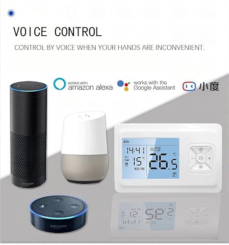 Termostato connesso WiFi senza fili, Termostato Connesso e Intelligente WiFi, Termostato Caldaia Gas, Controllo remoto Compatibile con Alexa e Google Home - 5