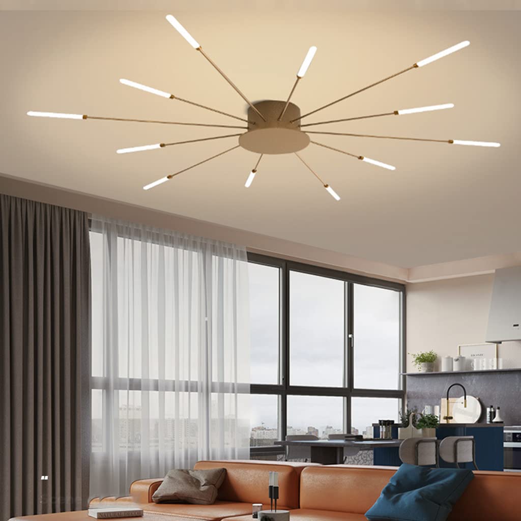 LYMSXAZOU Modern Ceiling Light LED Lamp Fireworks Design Chandelier Creativity Bedroom Living Room Wall Reception Hall Office Children's Indoor Lighting Decorative Lights (Gold,12 Heads)