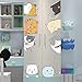 Buer Homie Cat Wall Stickers Decals, Cat Wall Decor Window Clings for Classroom, Cute Kitty Stickers Decor for Bedroom Anime Animals Peel and Stick Wall Decal for Kids Room