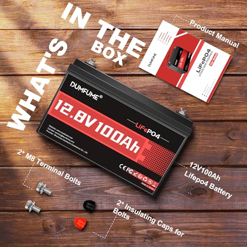Image of 12V 100Ah LiFePO4 Lithium Battery, Built-in 100A BMS Group 31, 6000+ Deep Cycles Rechargeable Battery Ideal For RV, Solar, Off-Grid Systems, Home Energy Storage,Marine