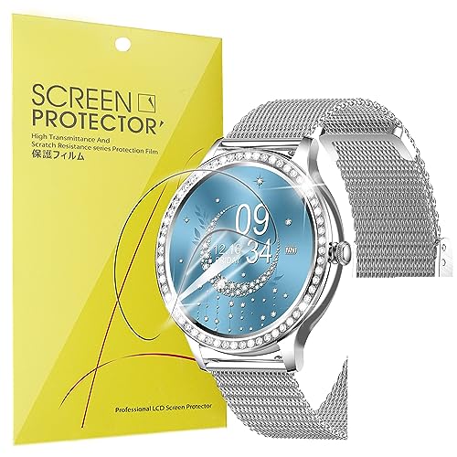 Blueshaweu Displayschutzfolie für LIGE 1,32 Zoll Smartwatch – blasenfrei, hohe Auflösung, hochwertig, transparent, weich, TPU, 6 Stück