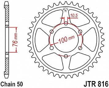 JT Sprockets JTR816.38 38T Steel Rear Sprocket, black