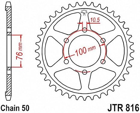 JT Sprockets JTR816.38 38T Steel Rear Sprocket, black