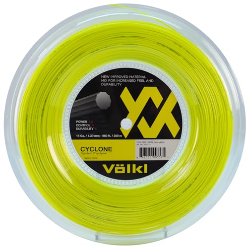 Volkl Cyclone - Raqueta para Adulto, Unisex, Color Amarillo neón, 1,3 mm