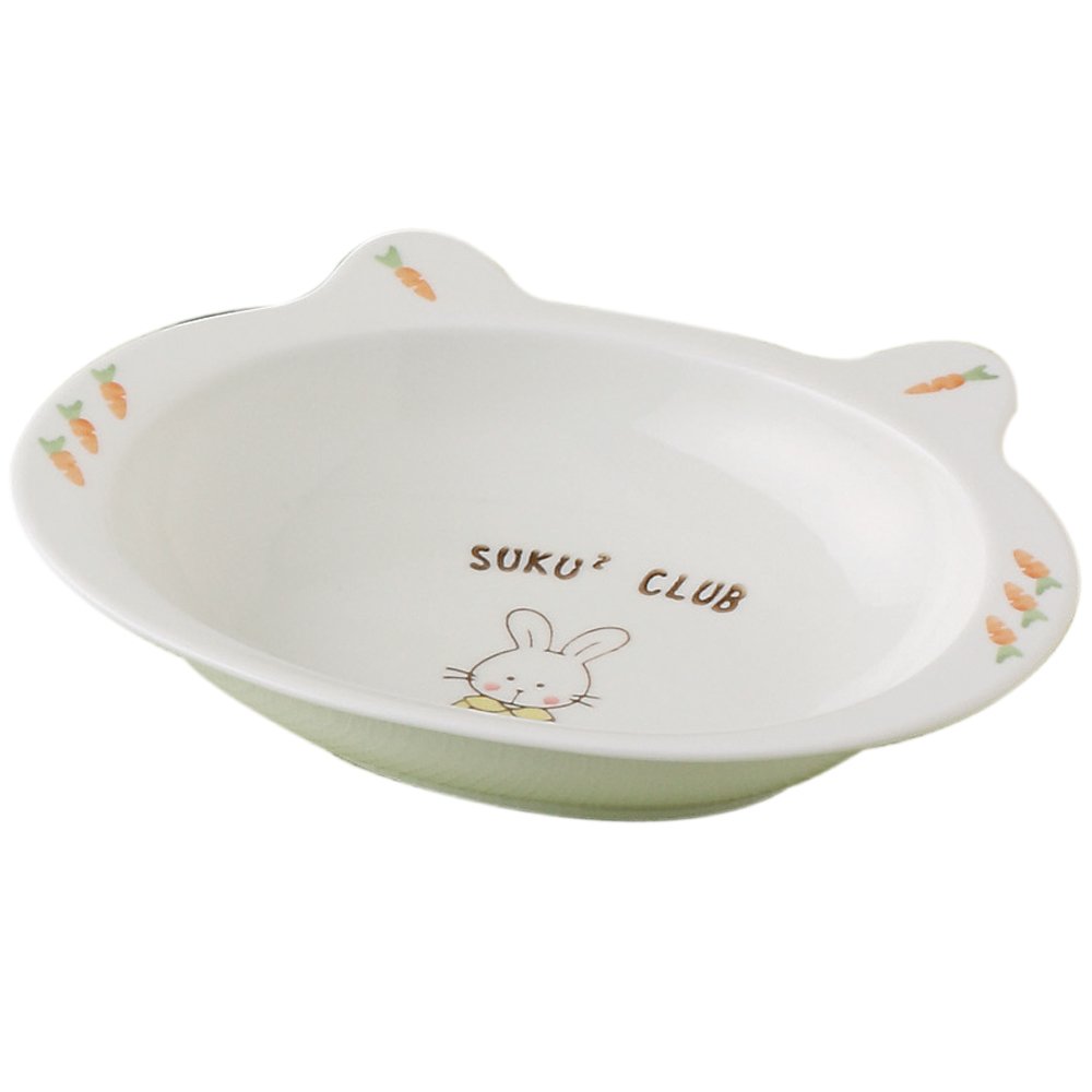 Amazon｜波佐見焼 うさぎ カレー皿 13-06｜カレー・パスタ皿