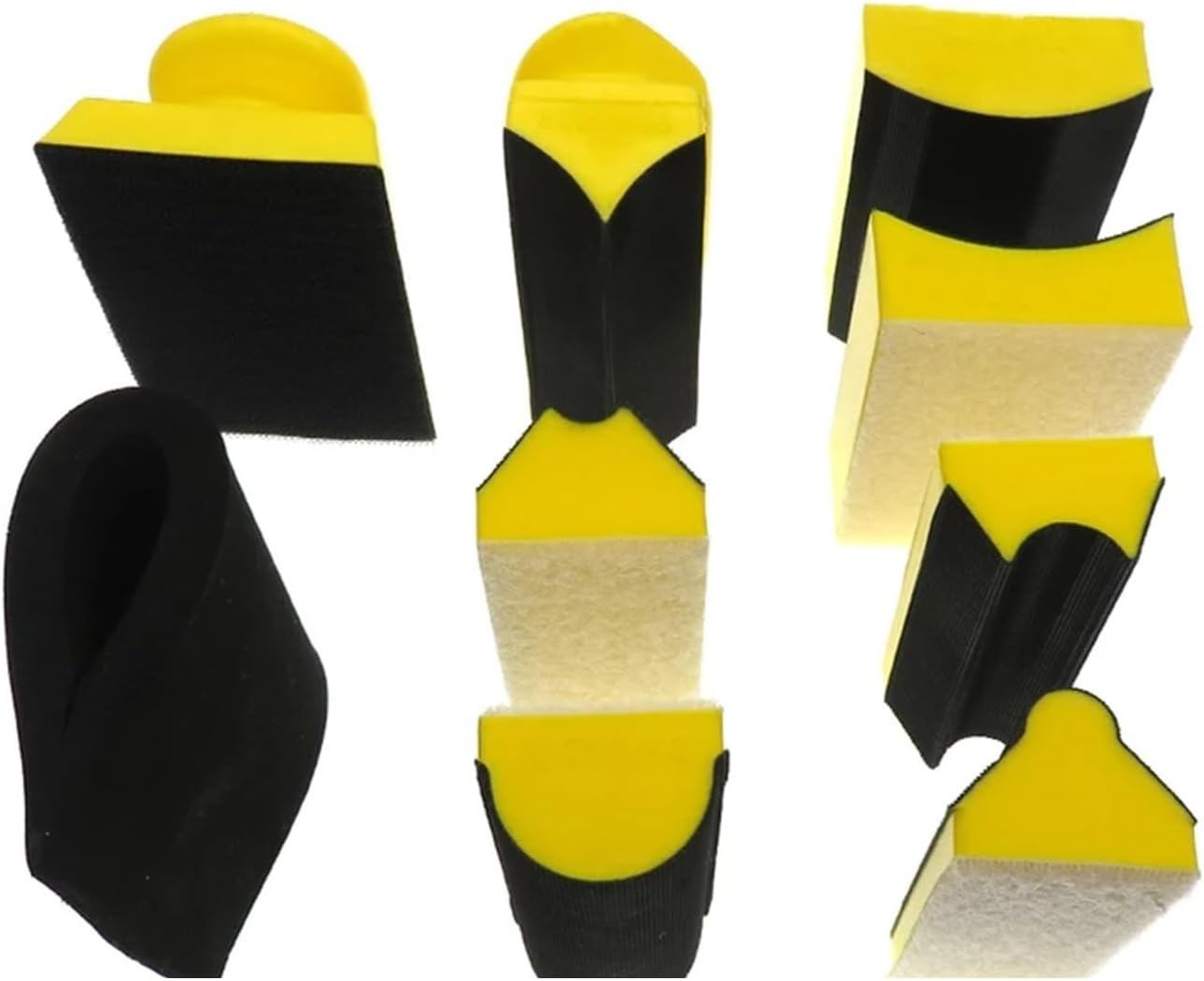 9Pcs/Set Hand Sanding Sanding Pad Assorted Shaped Sanding Disc Holder Grinding Sponge For Hook & Loop Sandpaper Abrasive Tool