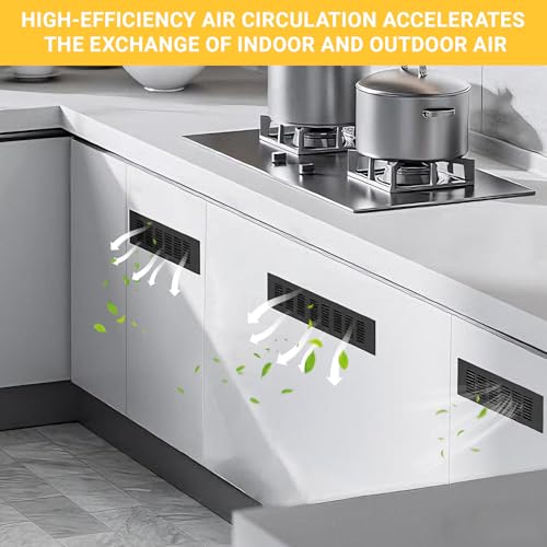 2 Stück Lüftungsgitter Schwarz Matt 8x20cm Aluminium - Türlüftungsgitter & Lüftungsgitter Schrank, Passend für Haushalt, Garten und Terrarien