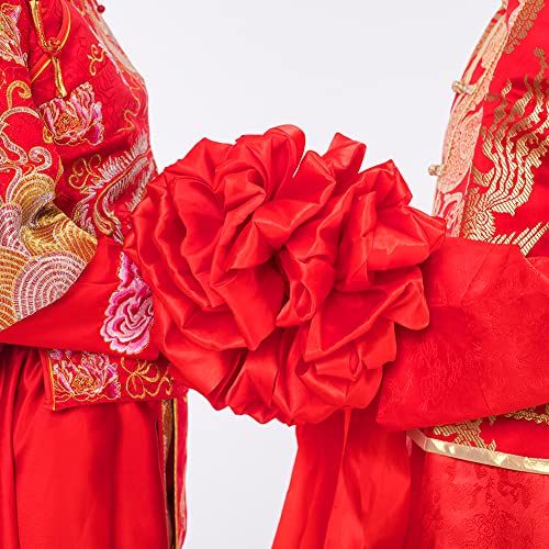 image for LIUYAXI Solid Color Double Faced Red Satin Ribbon 3