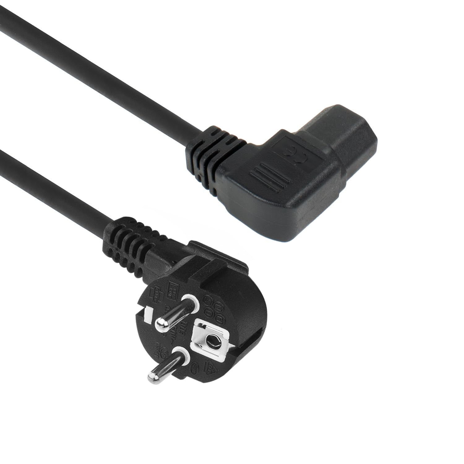 InLine - Câble Alimentation Fiche Schuko 90° Vers IEC C15 - 1.8m Noir - Pour Appareils Haute Température
