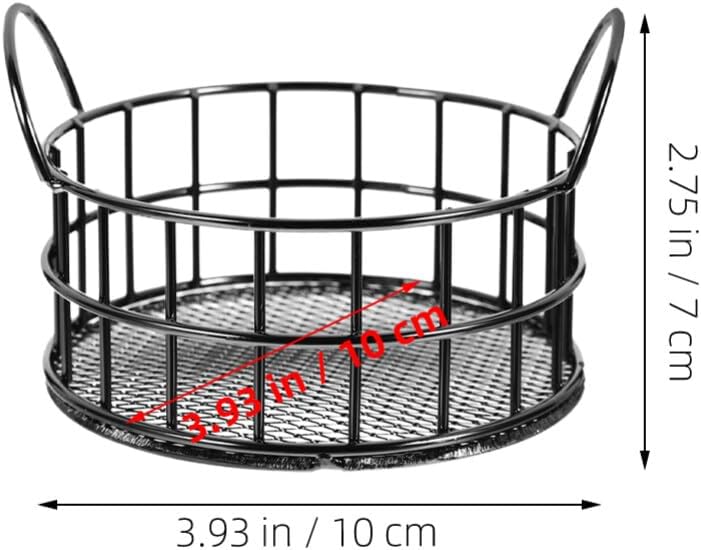 LALAFINA Cat Ear Metal Storage Basket 2pcs Iron Desk Organizer Black image 5