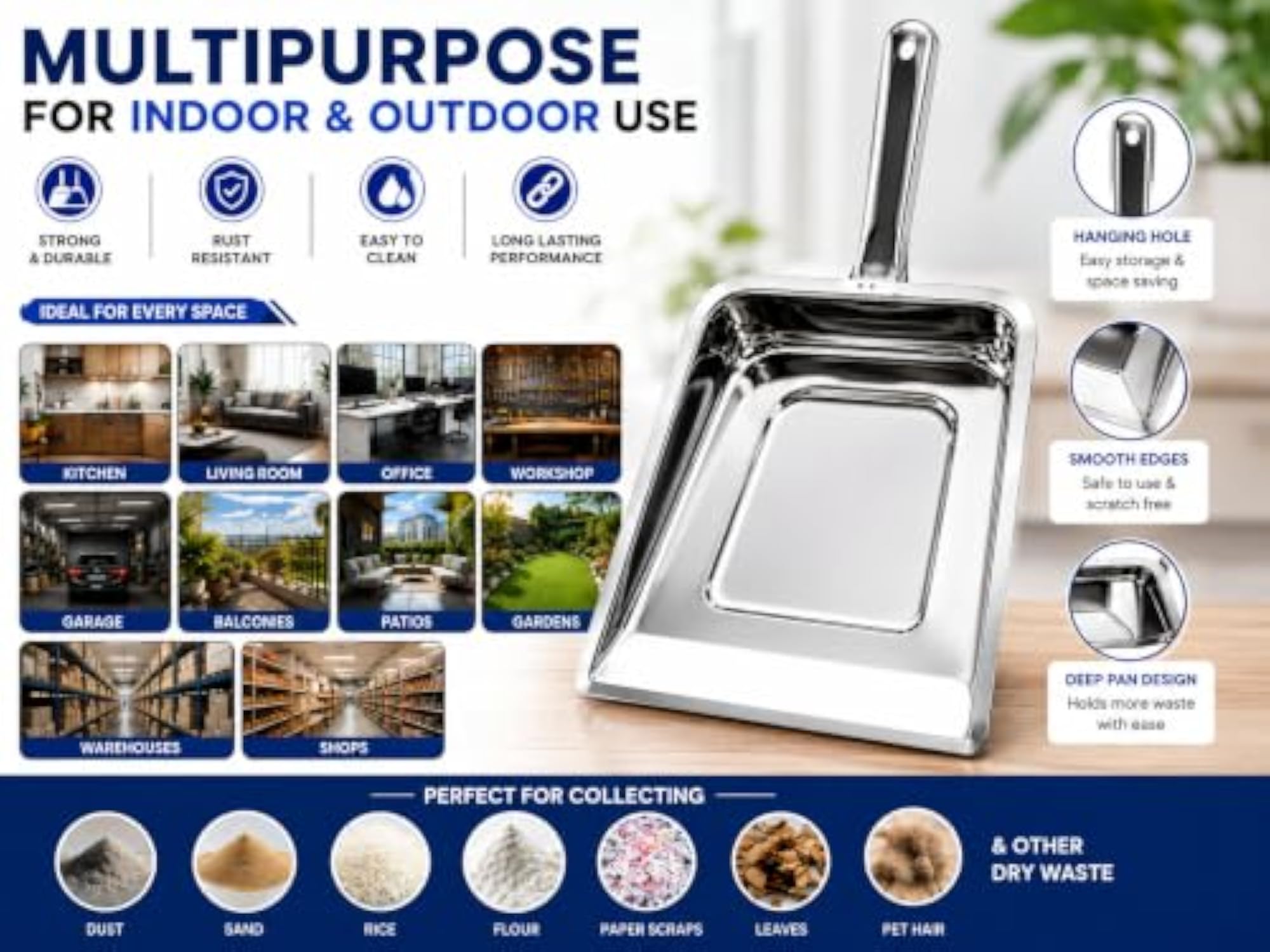 Stainless Steel Dustpan for Home