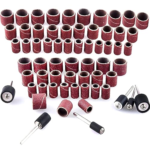 384Pcs Sanding Drums for Drum Sander, Drum Sander Sanding Sleeves and 24 Pieces Drum Mandrels for Dremel Rotary Tool