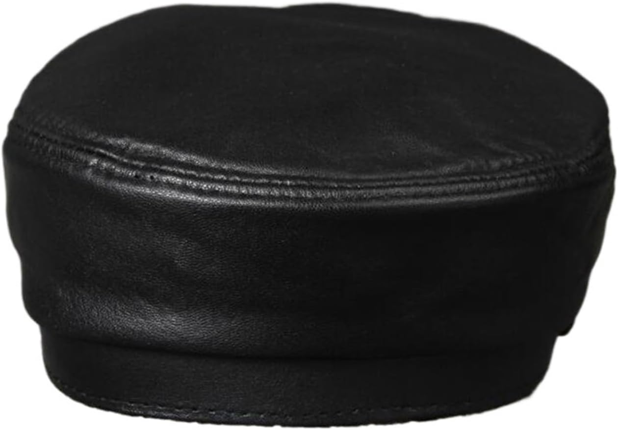 Genuine Leather Hat Men's Flat Cap Quality Sheepskin Hats Leisure Tourism Autumn Winter