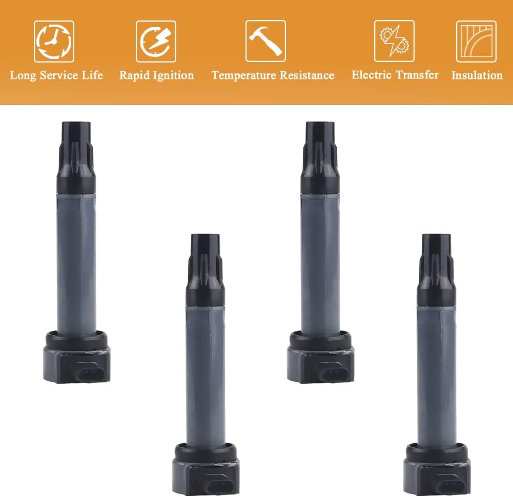 JDMON Ignition Coils Pack Compatible with Chrysler Dodge Jeep 200 Sebring Avenger Caliber Journey Compass Patriot 2007-2017 Replace for 4606824AB UF557 C1587 1.8L 2.2L 2.4L set of 4