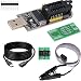 DAOKAI CH341A 24 25 Series EEPROM Flash BIOS USB Programmer Module for 93CXX, with SOIC8 SOP8 Flash Chip Free Disassembly IC Test Clips Socket Adapter, 1.5m USB Extension Cable