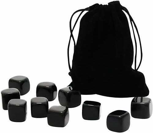 Miniatura 3 de 10 paquetes de cristales cuadrados de obsidiana negra natural pulida, cristales y piedras curativas de cuarzo a granel para Wicca, Reiki, energía