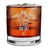Shop4Ever Wow, Look At You Becoming A Dad Engraved Whiskey Glass Funny New Dad Glass Gift (Dad)