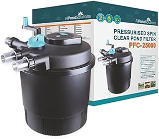 AllPondSolutions Pressurised Koi Fish Pond Filter Complete Kit with Pond Pump and UV Steriliser Light All in one - Ponds Up to 3000 litres - PFC-3000-KIT