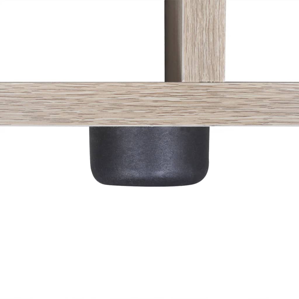 Regał schodowy, regał na książki, 107 cm, kolor dębu, z 6 otwartymi półkami, stabilny regał ścienny, ścianka działowa, trwały organizer, meble do salonu, gabinetu, pokoju dziecięcego