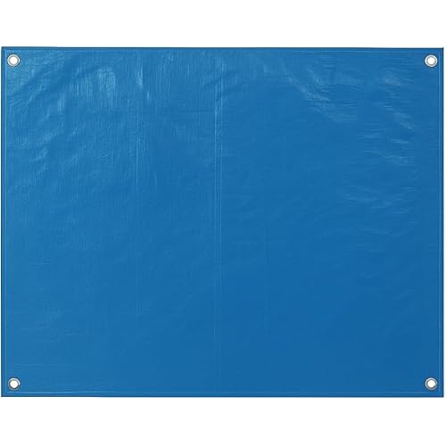Bon Blue Poly Tarp 10 ft. x 12 ft. – Heavy-Duty Tear-Resistant Polyethylene Cover with Reinforced Rope Hem, Rust-Resistant Grommets, and Weatherproof Protection