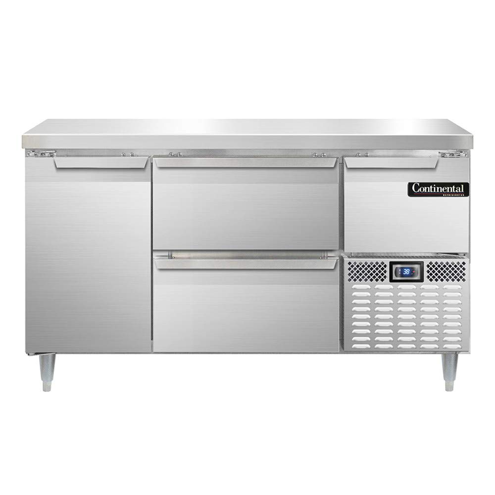 Continental Refrigerator DLRA60-SS-D Designer Line Refrigerated Base Worktop Unit, 60