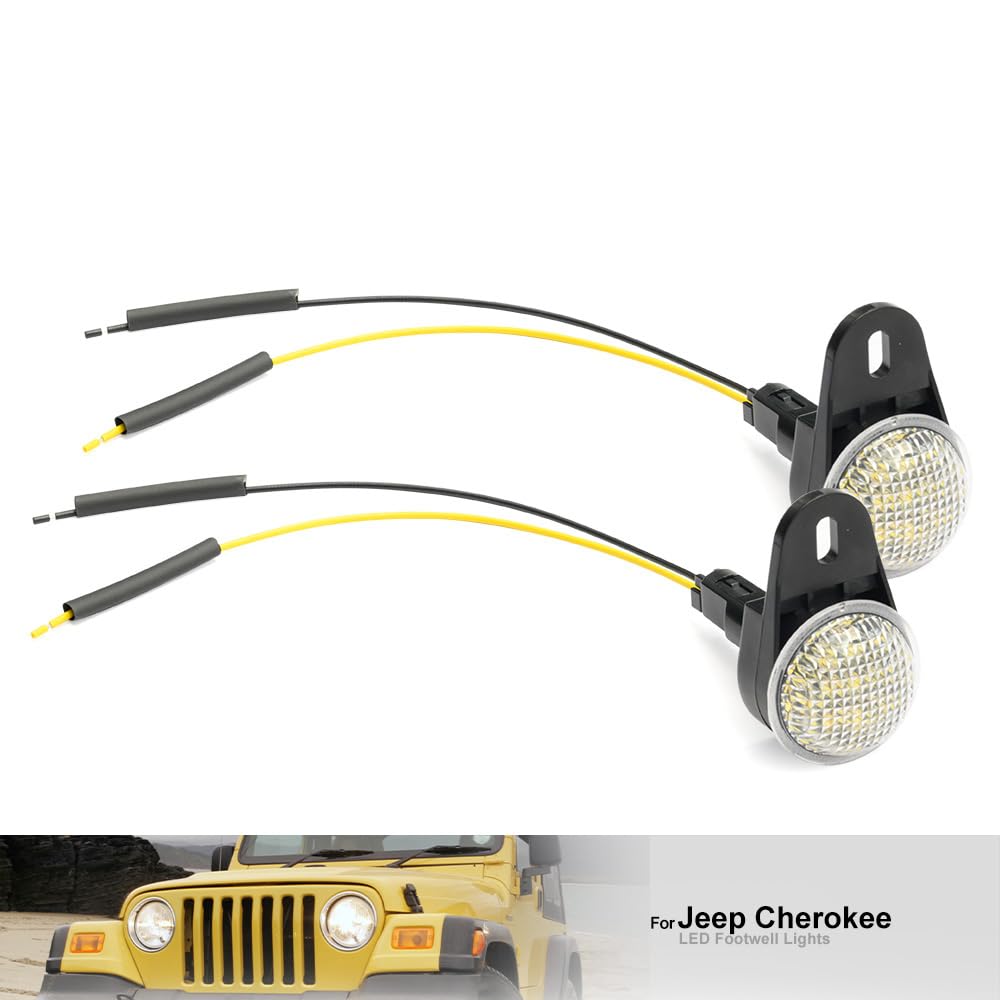 WUPEDI 2 luci di cortesia interne a LED for il vano piedi sotto la lampada da terra del cruscotto, for Jeep, Wrangler Grand Cherokee Commander Liberty, for DODGE, RAM luci interne per
