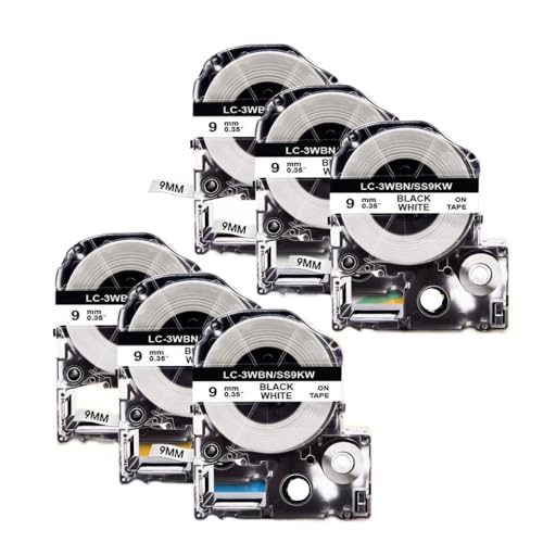 6PK SS9KW 3WBN ���n�ɍ� 9mm ���x���e�[�v �v�����^���Օi���x���v�����^���f�� C410 LW-400 LW-400L LW-K400L PRO �ƌ݊������� ���i�ԍ� SS9KW 3WBN