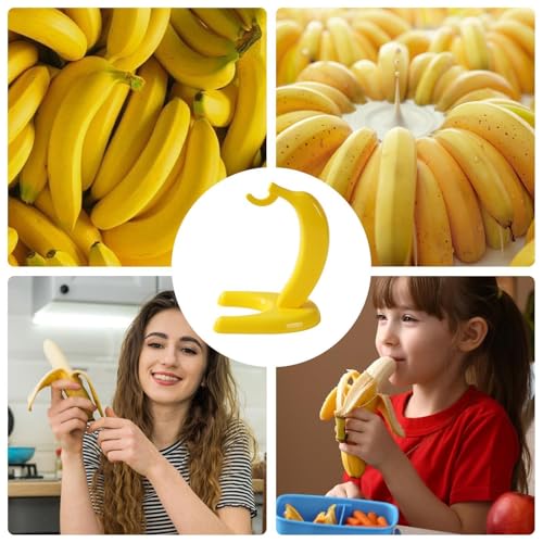 Banana Tree Hanger - Wooden Banana Stand Hanger |Rubberwood Banana Tree | Desktop Headphone Hanger | Wooden Banana Tree Hanger | Sturdy Display With Hooks, Fruit Storage Stand For Countertop - Image 4