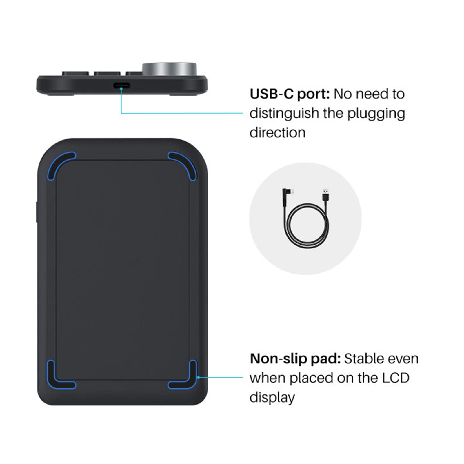 Cuifati KD100 Mini Keydial Tastiera a Una Mano, 18 Tasti Personalizzabili