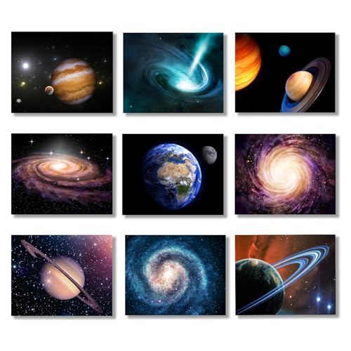 YUESJGM Outer Space Posters Planet Painting Galaxy Pictures Nebula Wall