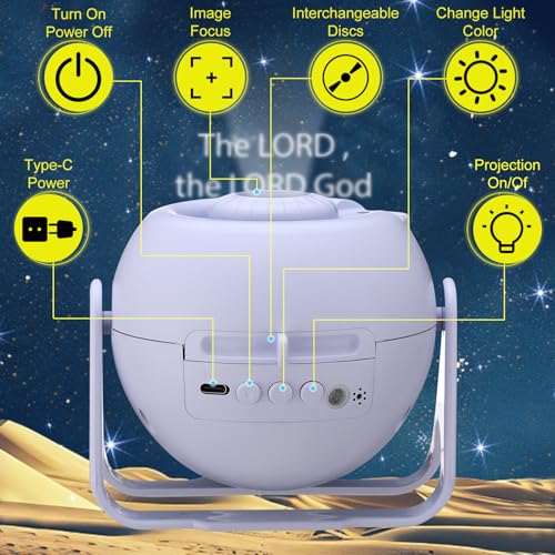 Image of Aurelema Bible Verses Projector Galaxy Projector Includes 12 Interchangeable Christian Discs Night Light Set Project Religious on Walls or Ceilings for Christian Gifts