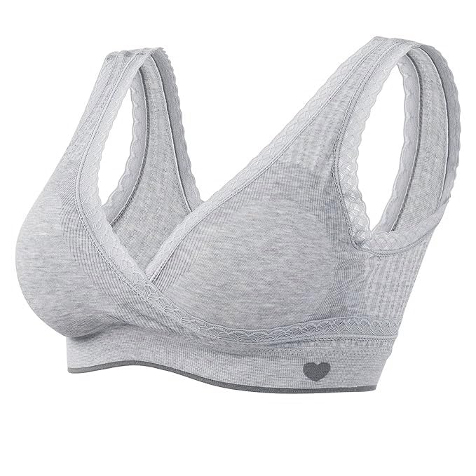 Women's Nursing Maternity Bras – Pregnancy Crossover Cotton Lace Trim Super Soft Nursing Bra & Maternity Bralette – Comfortable Breastfeeding Bra for New Moms.-image-2