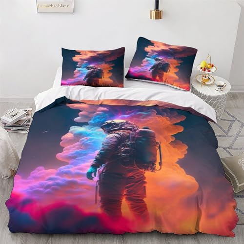 Parure de lit astronaute en microfibre抗皱易打理带拉链220x240cm套件 - 4
