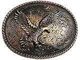 Western Cowboy Copper American Eagle Engraved Belt Buckle Fits 1-1/2