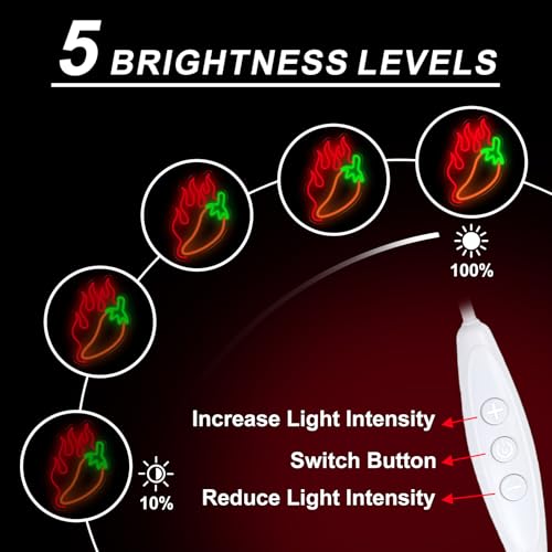 Image of Chili LED Neon Light Sign Spicy Food Restaurant Wall Art Decor, LED Wall Neon Sign Light For Beach Pub Fishing Club Sea Food Restaurant Shop Store Party Room Kitchen Decoration, 15.7 inchx10.8 inch