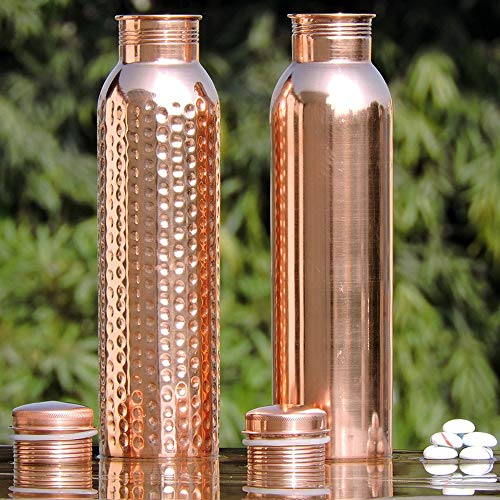 Bouteilles d'eau en cuivre pur de 900 ml set de 2 gourdes réutilisables Mogi Monika - 5