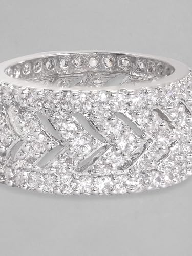 Image of Rubans Ring American Diamond Zirconia Trendy Jewellery Gift for Women & Girls