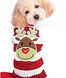 HAPEE Dog Xmas Sweaters, Dog Christmas Sweater for Cat, Elk Puppy Clothes
